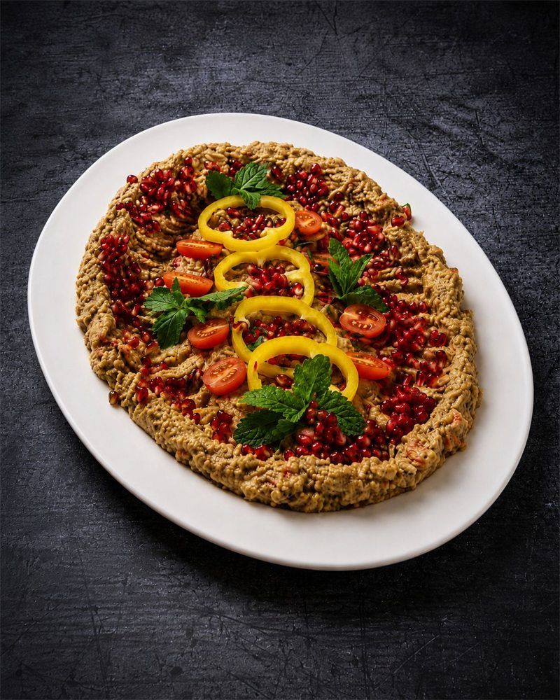 Rote orientalische Mezze-Platte